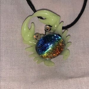 Crab blown glass pendant